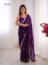 Fashion Berry Heavy Smooth Fandy Fabric Sarees With Vibrant Color